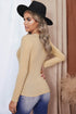U Neck Button Knit Long Sleeve Top